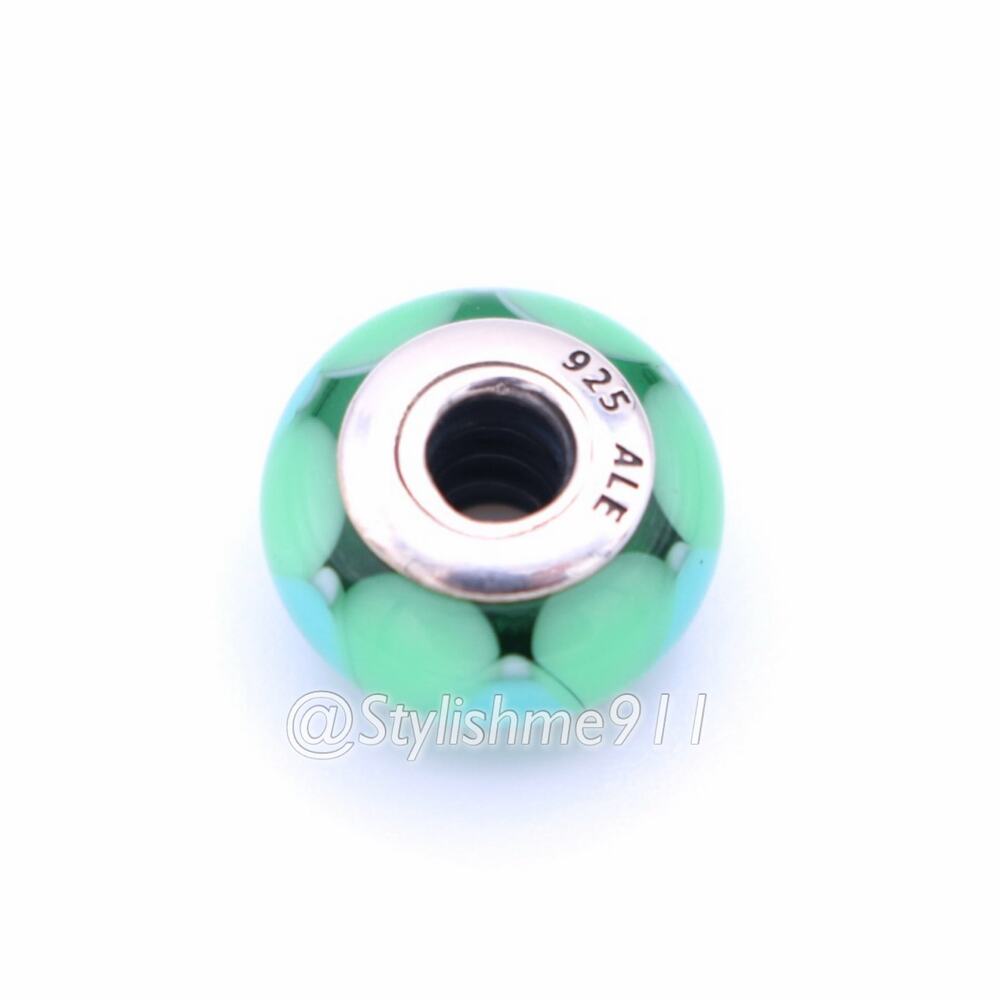 Authentic PANDORA Captivating Green Murano Glass Bead - Picture 6 of 10